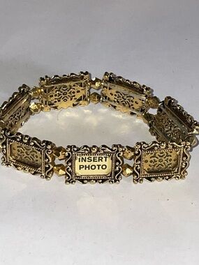 3/$10 Fashion Jewelry Gold-Tone Insert Photo Stretch Bracelet